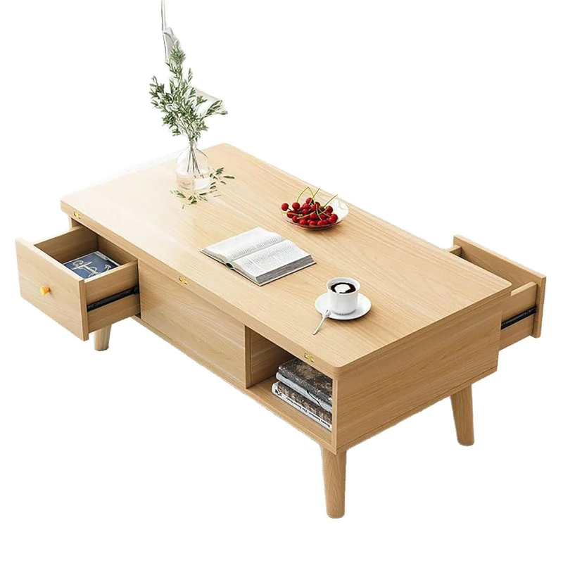 Household small apartment coffee table, liftable storage table, simple and modern