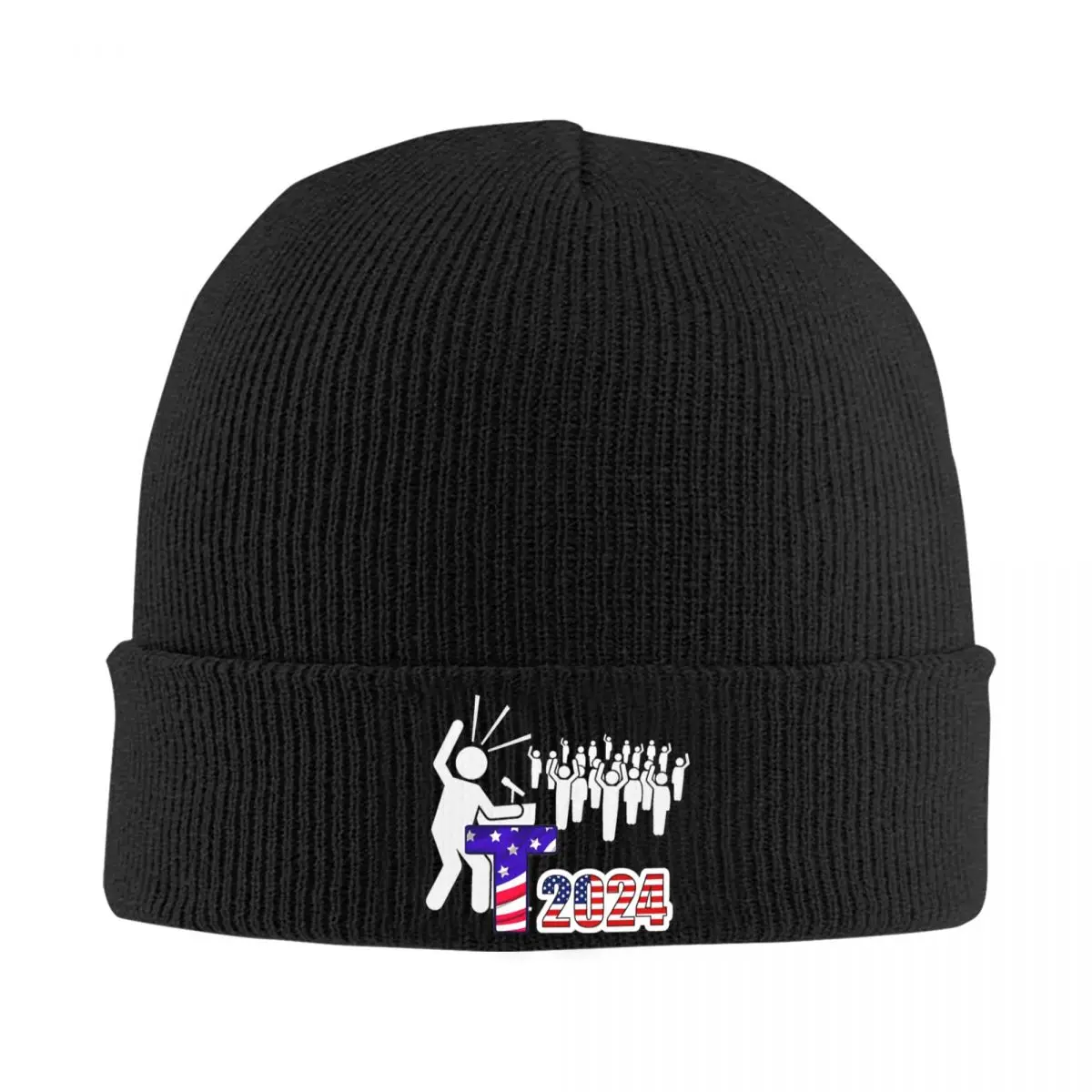 Trump Shot Fight 2024 Hat Autumn Winter Skullies Beanies Street Patriotic Political MAGA Caps Men Women Knitted Caps