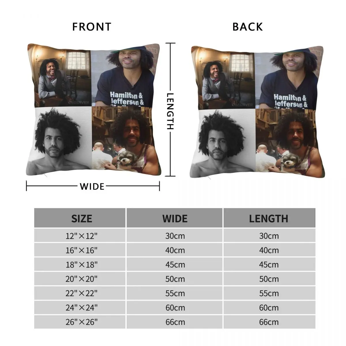 Daveed Diggs Collage Square Pillowcase Polyester Linen Velvet Pattern Zip Decorative Throw Pillow Case Car Cushion Case image 2