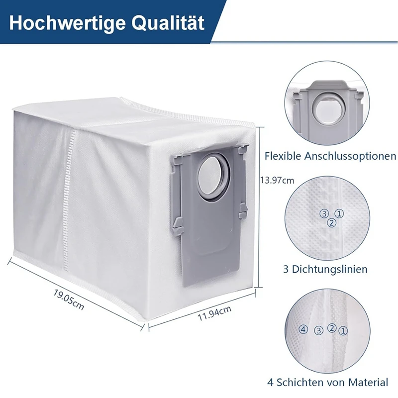 الفرشاة الرئيسية، الفرش الجانبية، قطع غيار بلاستيكية لمرشحات HEPA لملحقات روبوت المكنسة الكهربائية Roborock Q Revo/Roborock P10