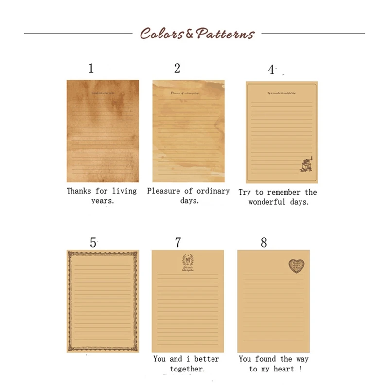 Papier kraft vintage pour écrire des lettres, style européen, papeterie, 12 pièces