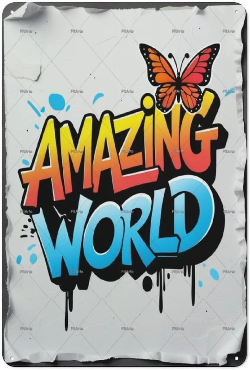 Amazing World Funny Vintage Tin Sign Metal Wall Decor For Bedroom Plaques Poster Home Family Lovers Gift Retro 8x12 inches sign