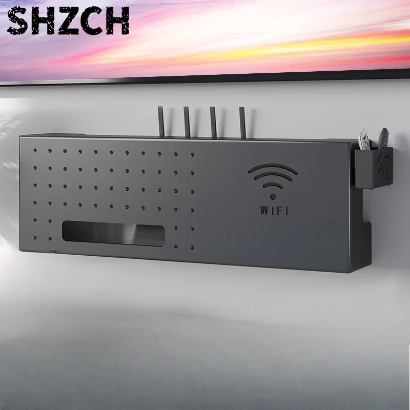 Large Capacity Router Storage Box High-value Wireless WiFi Set-top Box Shelf Household Office Power Cord Plug and Debris Cover