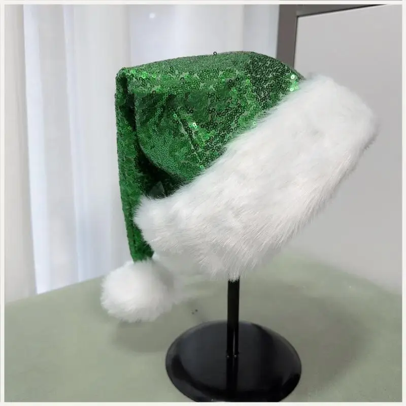 Chapéu festa com lantejoulas brilhantes, fantasia papai noel, chapéu fantasia festa para mulheres