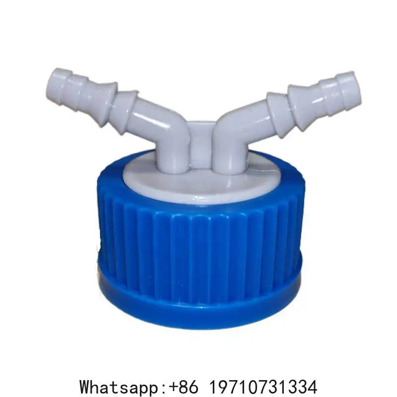 Supplement bottle cap liquid phase cap connection system GL45 two-way feeding  HPLC supplement cap