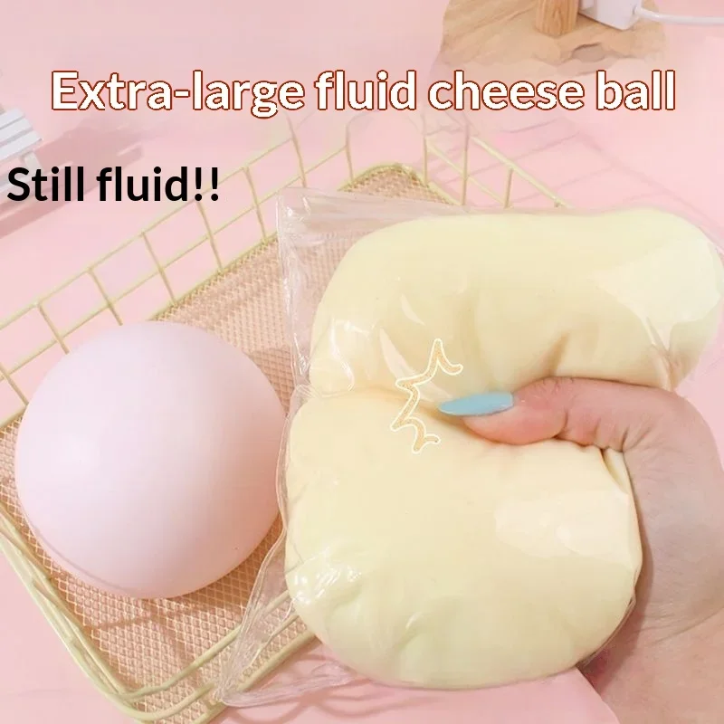 9cm Super Large Fluid Cheese Ball Stress Relief Giant Slow Rebound Squeeze Toy Anxiety Relief Stress Management Ball For Adults