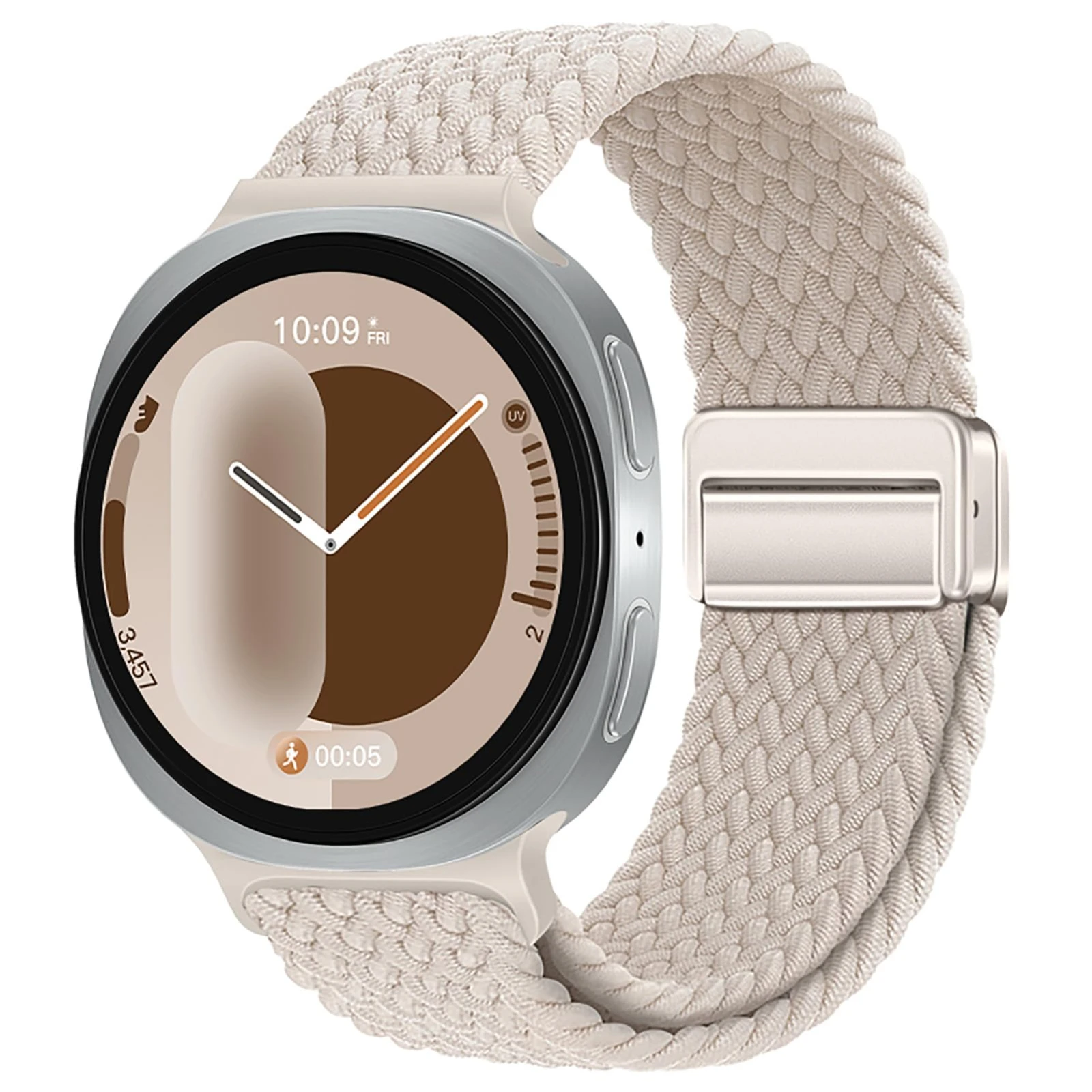 Magnetic Braided Band for Samsung Galaxy Watch 9 8 40mm 44mm, Galaxy Watch8 Classic 46mm, One Click No Gap Elastic Stretchy Nylo