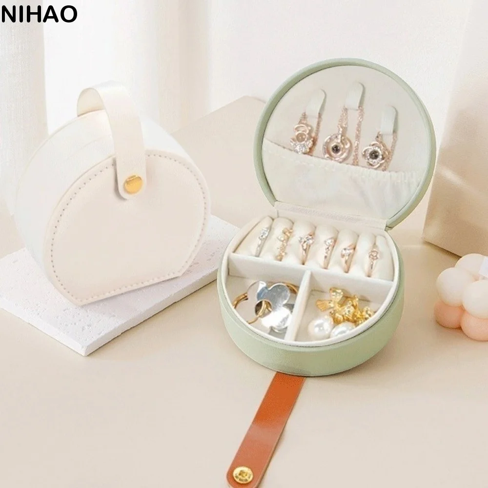 PU Leather PU Leather Jewelry Organizer Portable Large Capacity Jewelry Storage Box Exquisite Dust-proof Jewelry Case