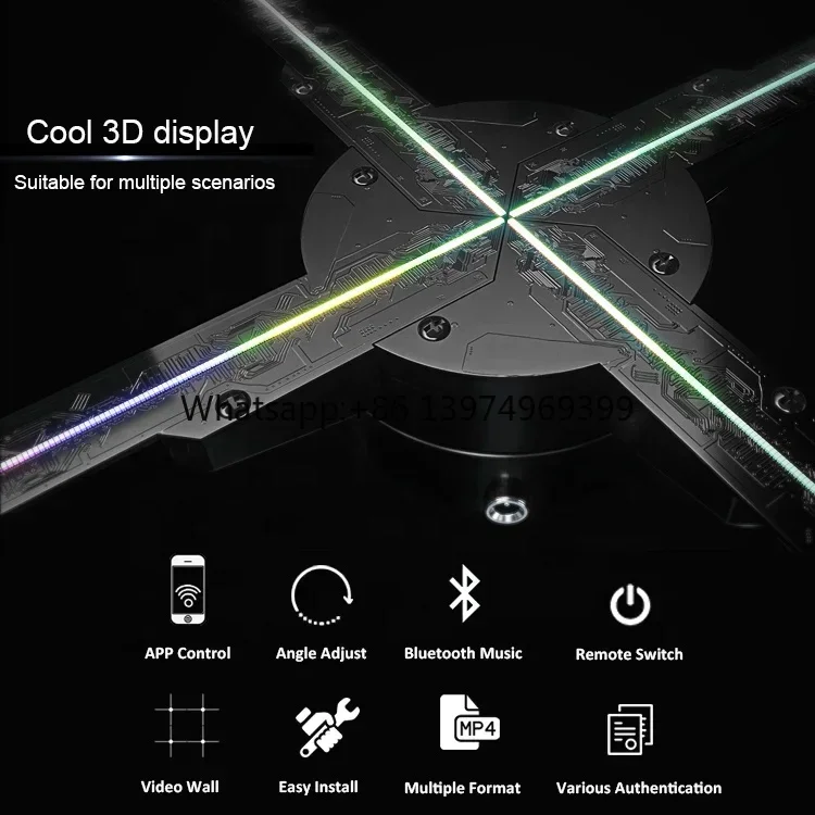 3D Hologram Led Fan With Wifi Wall Price 3D Projector Hologram Project Holographic Display Led Fan Hologram factory