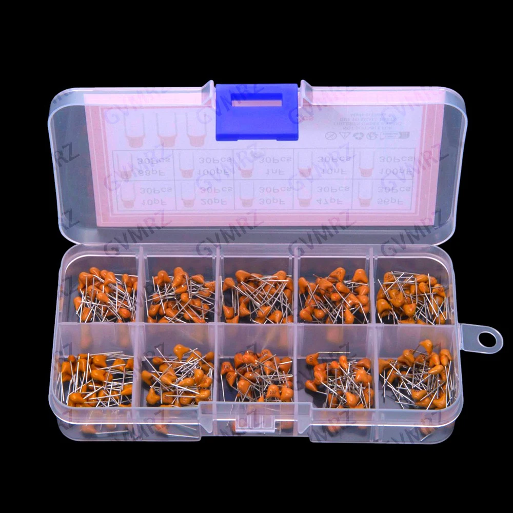 10Value 10PF-100NF 0PF 47PF 56PF 68PF 100PF Multilayer Ceramic Capacitor Assortment KIT Each 30PCS 10PF 20PF  1NF 10NF 100NF