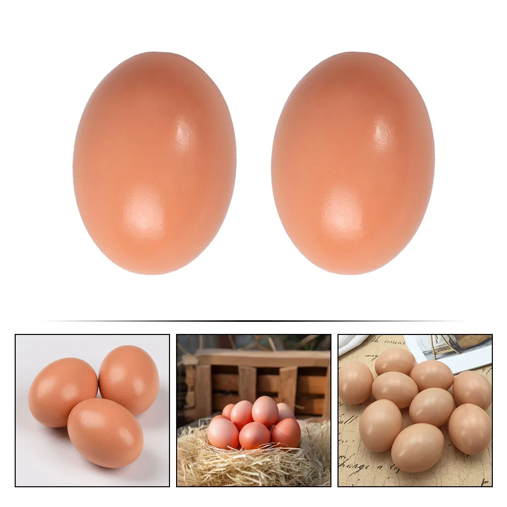 5 Pcs High Simulation Wooden Fake Eggs for Crafts Realistic Touch Safe Material Pretend Decor Easter Party Chicken Nest