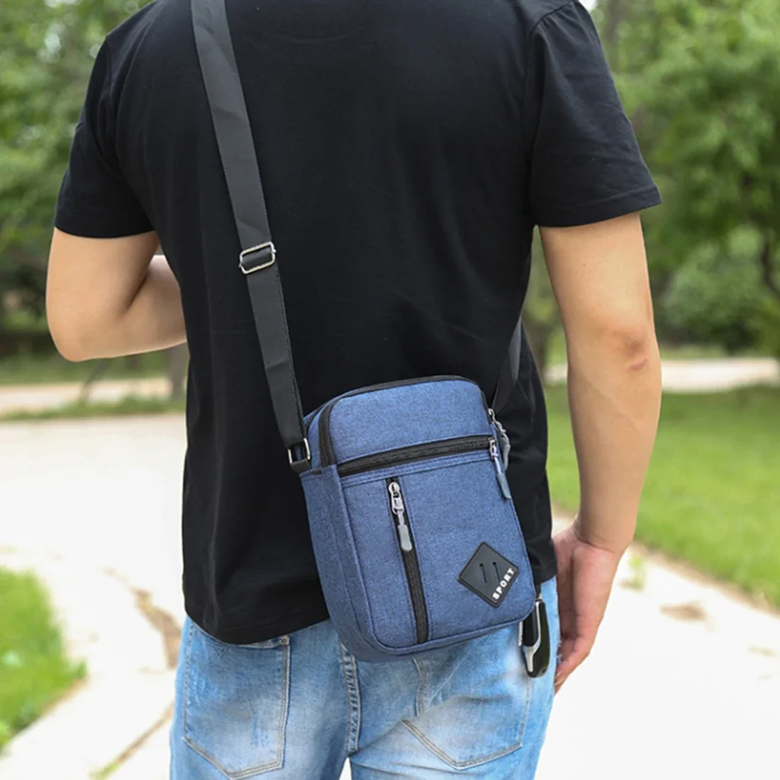 Bolso bandolera para hombre, bandolera pequeña para el trabajo y negocios, impermeable, Oxford, 2024