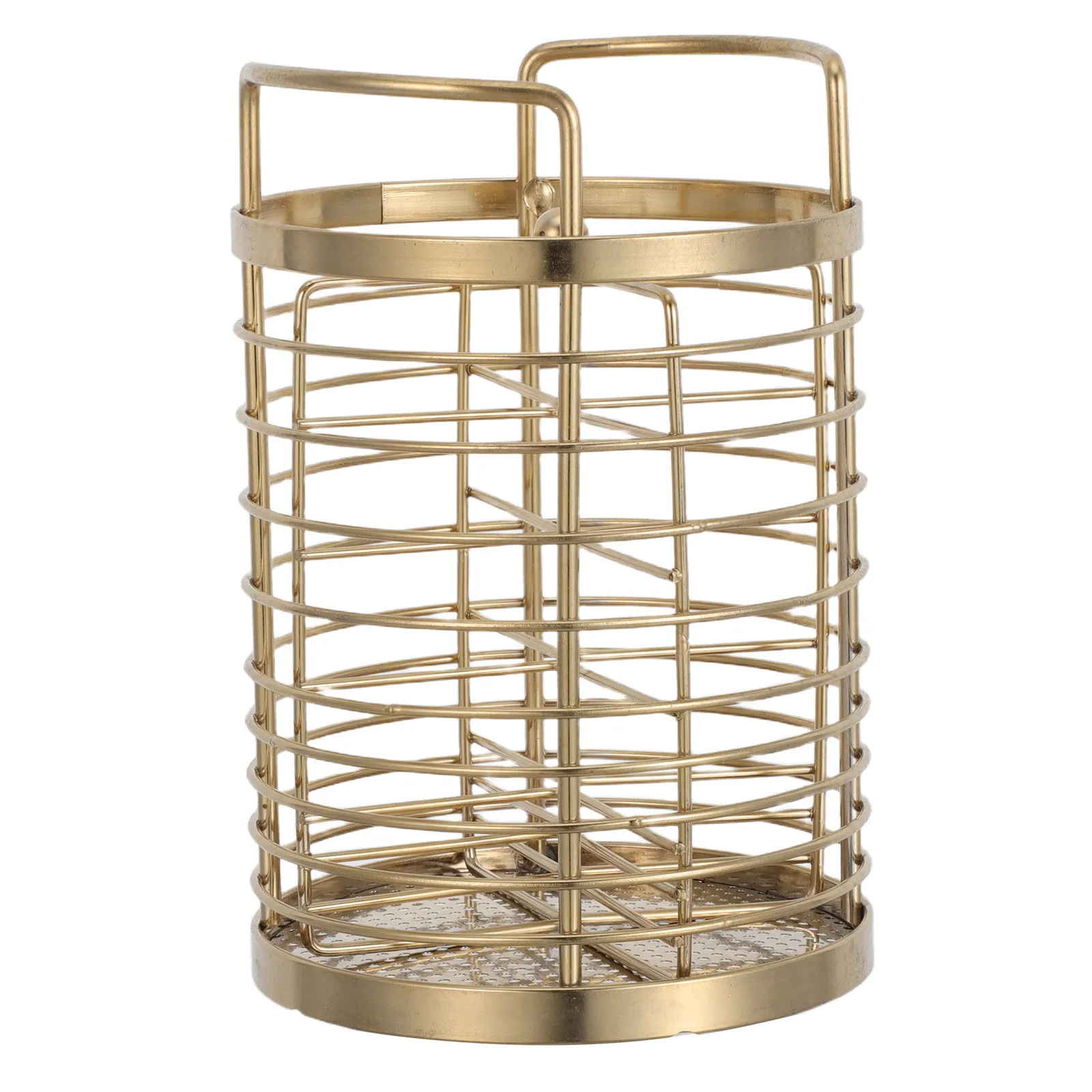 

Вращающаяся подставка для кухонных принадлежностей, золотистая, из нержавеющей стали, с 4 отделениями, органайзер для палочек, металлическая подставка для столовых приборов