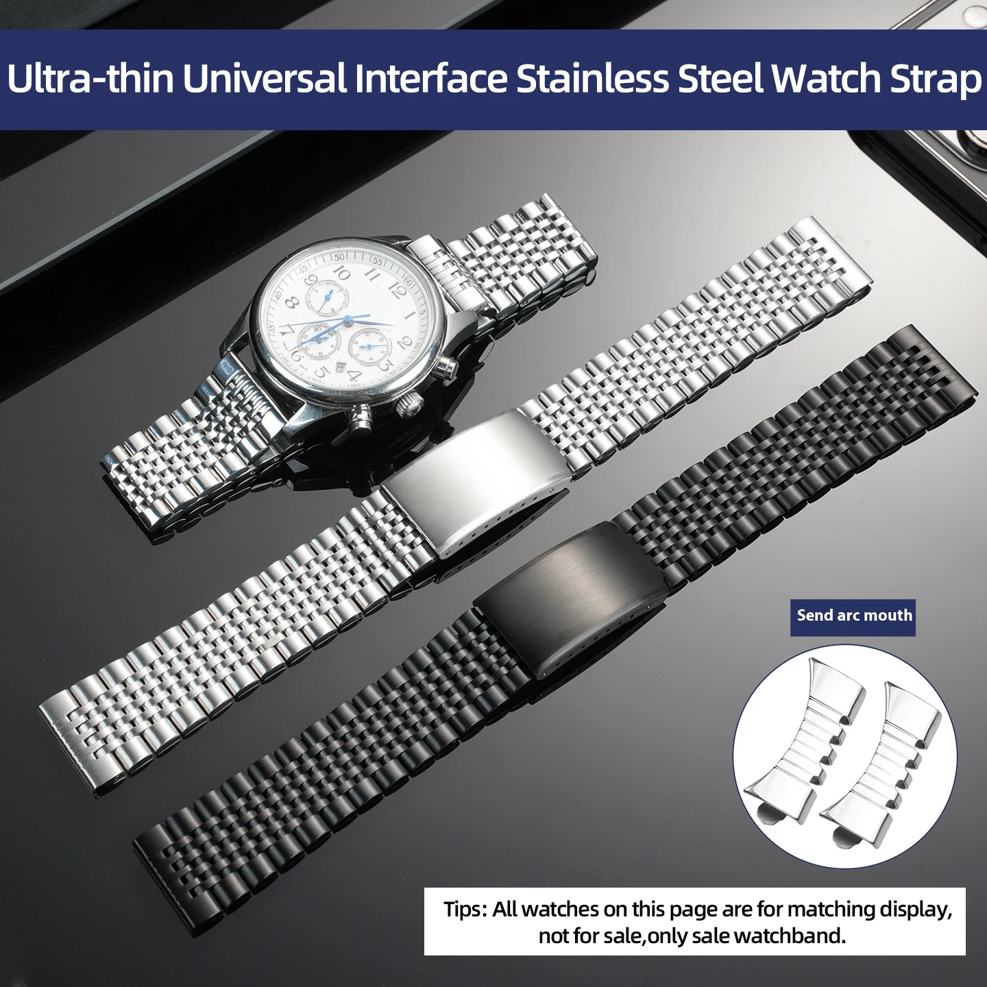 20mm 22mm General Stainless Steel Metal Bracelet For Casio Rossini Longines L4 Ultra-thin Steel Watch Chain Waterproof Watchband