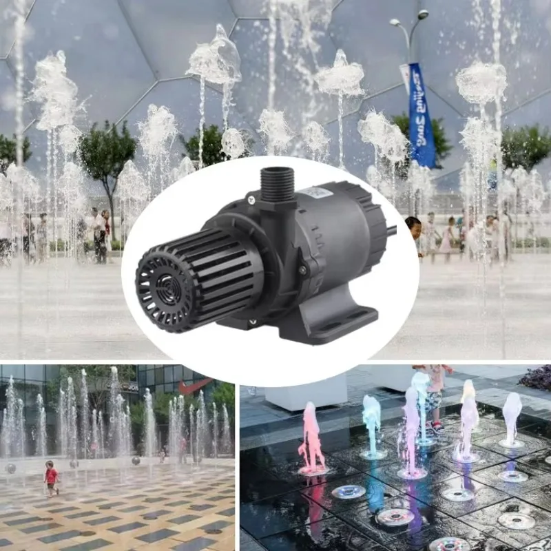 Electric Motor Submersible Water Fountain Pump 24V DC Outdoor Mini,LED Lights Stainless Steel Single Stage DMX Controller MPPT