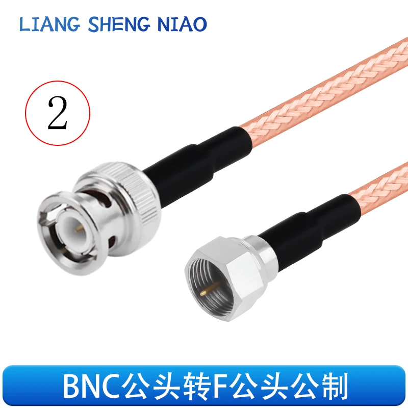 Cable de conexión RF RG142 Chapado en plata, doble blindado, Cable de conversión de cabeza hembra macho a F, Cable de extensión BNC a F