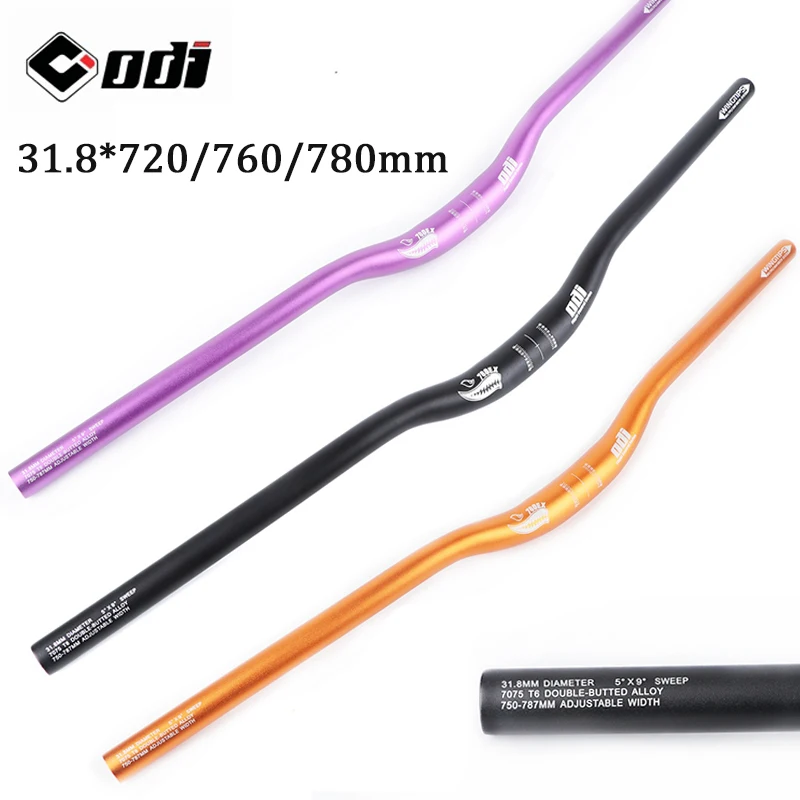 ODI 31.8mm Bicycle Handlebar Rise 90mm Handle Bar 720/760/780mm Ultralight MTB Riser Bar XC DH Bike Handle Cycling Parts