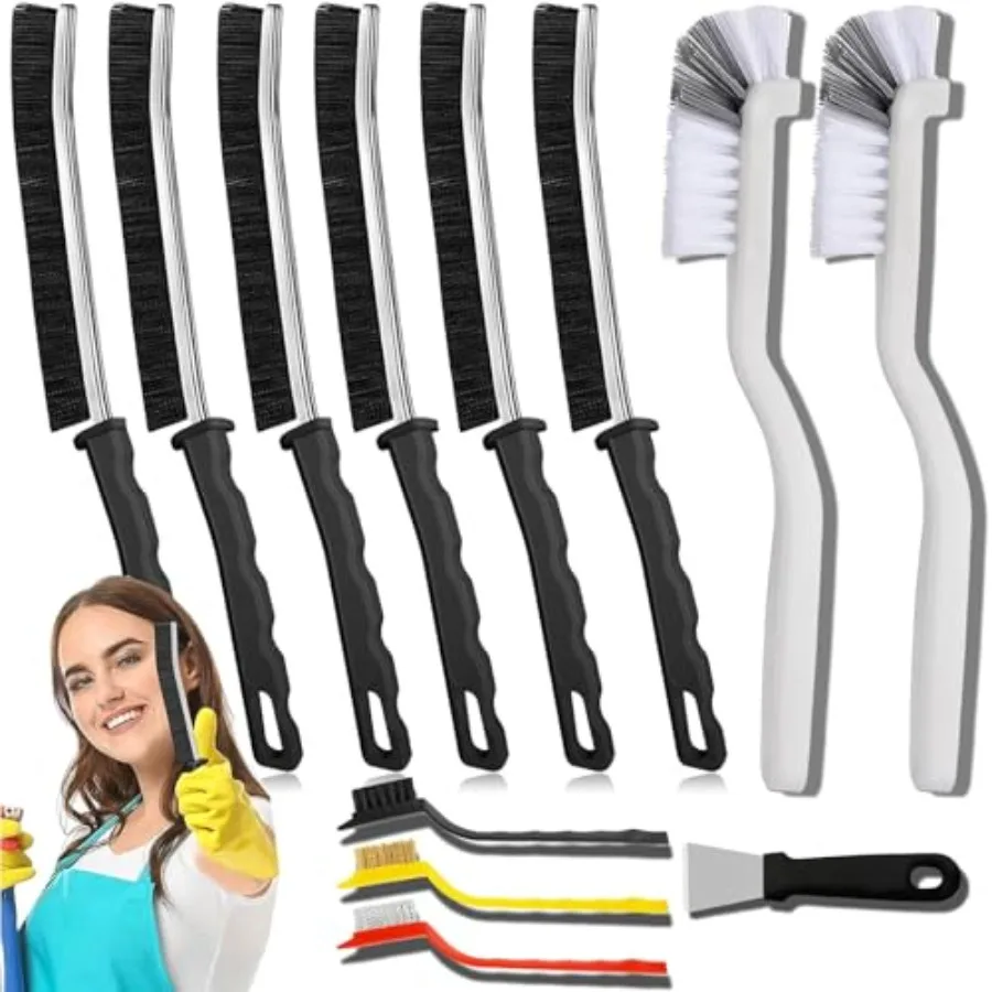

Crevice Cleaning Brush, Multi-Purpose Hard Bristle Brushes for Deep Cleaning Kitchen, Bathroom, Grout, Sink, Cup, Teapot, Bottl