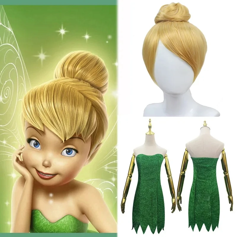 New anime Doraemon cosplay costume mini tube sexy uniform and wig set green dress green set Halloween women's cosplay costume