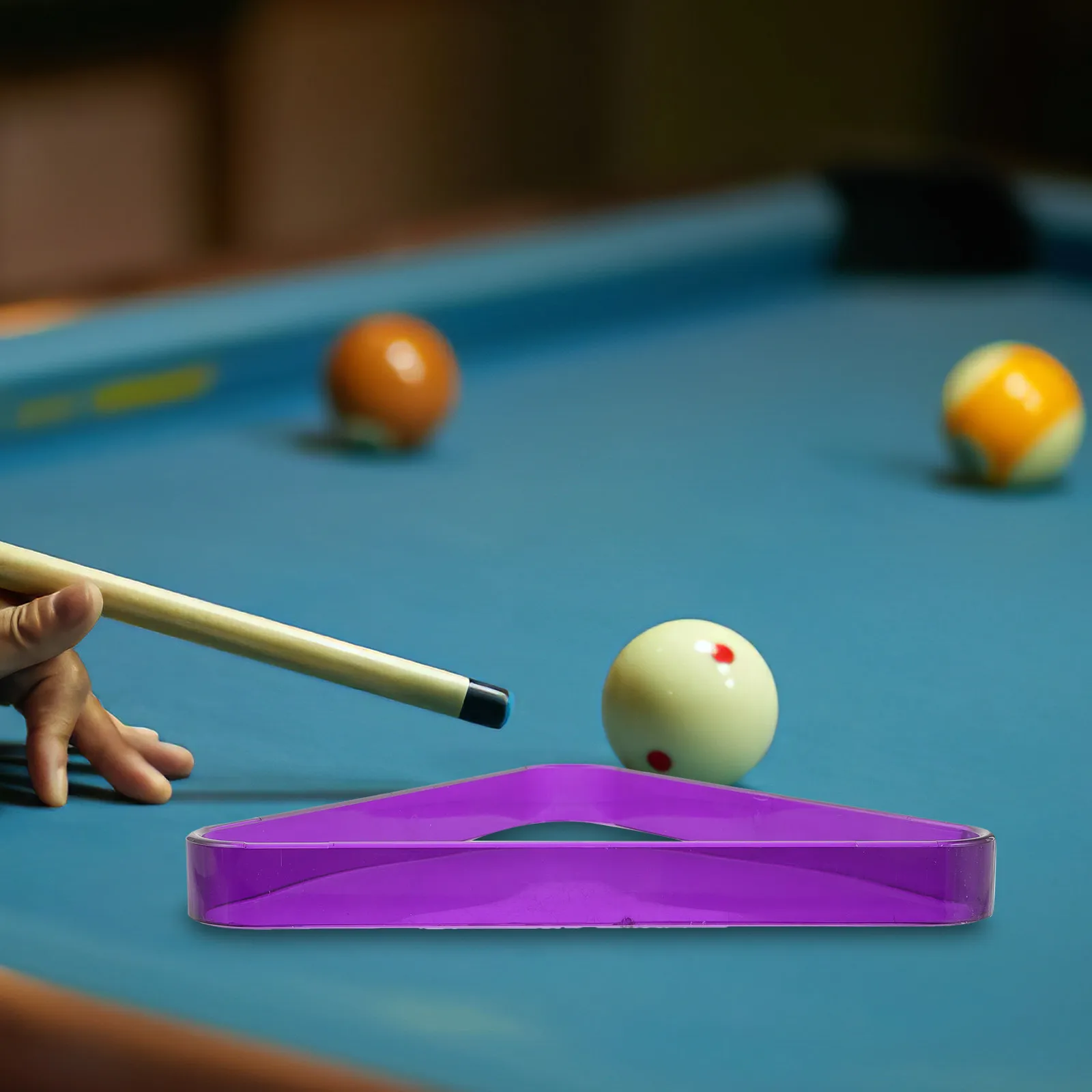 

Stable Mini Billiard Rack Triangle Pool Balls Organizer Portable Plastic Billiard Triangle for Home Snooker Pool Table