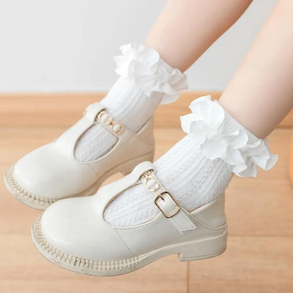 Soft Cute Sweet Korean Style Ruffle Autumn Lolita Lace Toddler Hosiery Children Short Socks Girls Socks Cotton Socks