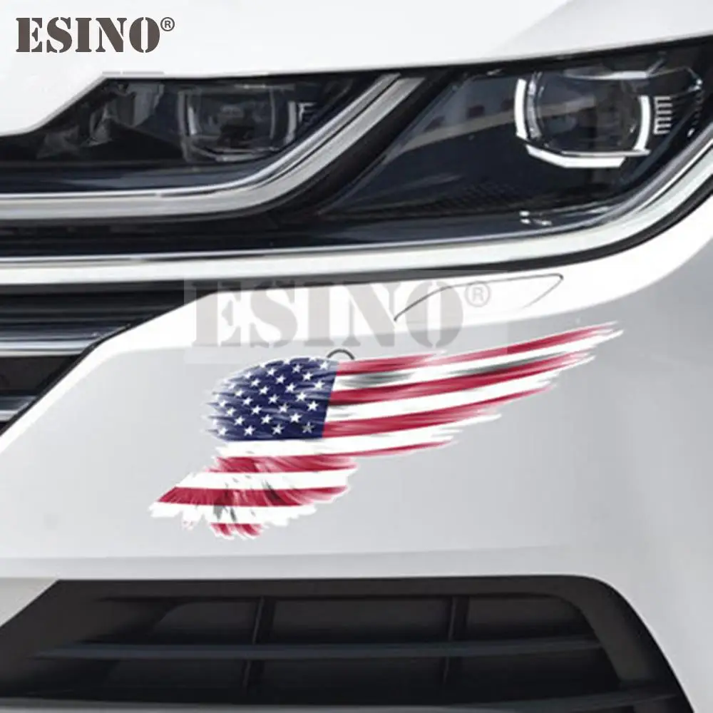 

2 x Car Styling Decorative Sticker Cartoon Wing National Flag China America Germany UK PVC Decal Waterproof Body Pattern Vinyl