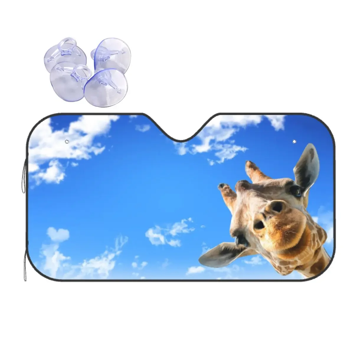 Giraffe Windshield Sunshade Funny Car Front Window Visor 70x130cm Sunshade Visor Heat Reflector