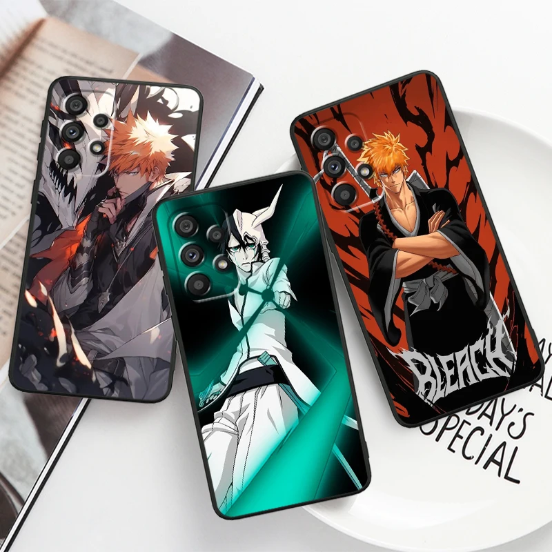 Anime B-Bleach Passion Cool For Samsung A53 A52 A33 A32 A51 A71 A21S A13 A73 A55 A22 A23 A35 A72 A54 A12 5G Black Cover