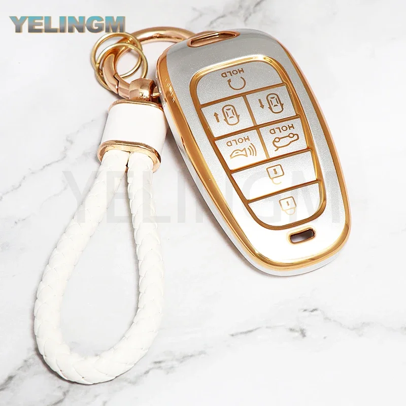 TPU 7/8 Buttons Car Key Case Cover for Hyundai Sonata Sel Ev 6 Ev 8 IONIQ 5 NEXO Tucson Sonata Grandeur 2020 Sonata Limited