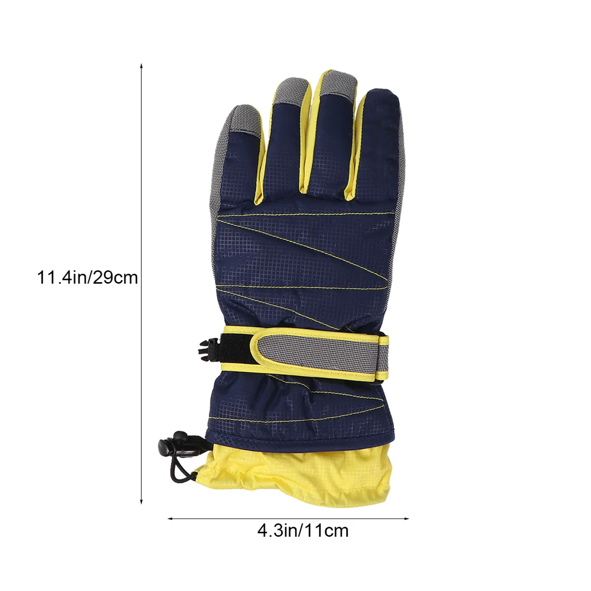 قفازات دافئة مقاومة للماء، قفازات قطنية طويلة الكفة قابلة للتعديل مقاومة للرياح للتزلج على الجليد لفصل الشتاء في الهواء الطلق