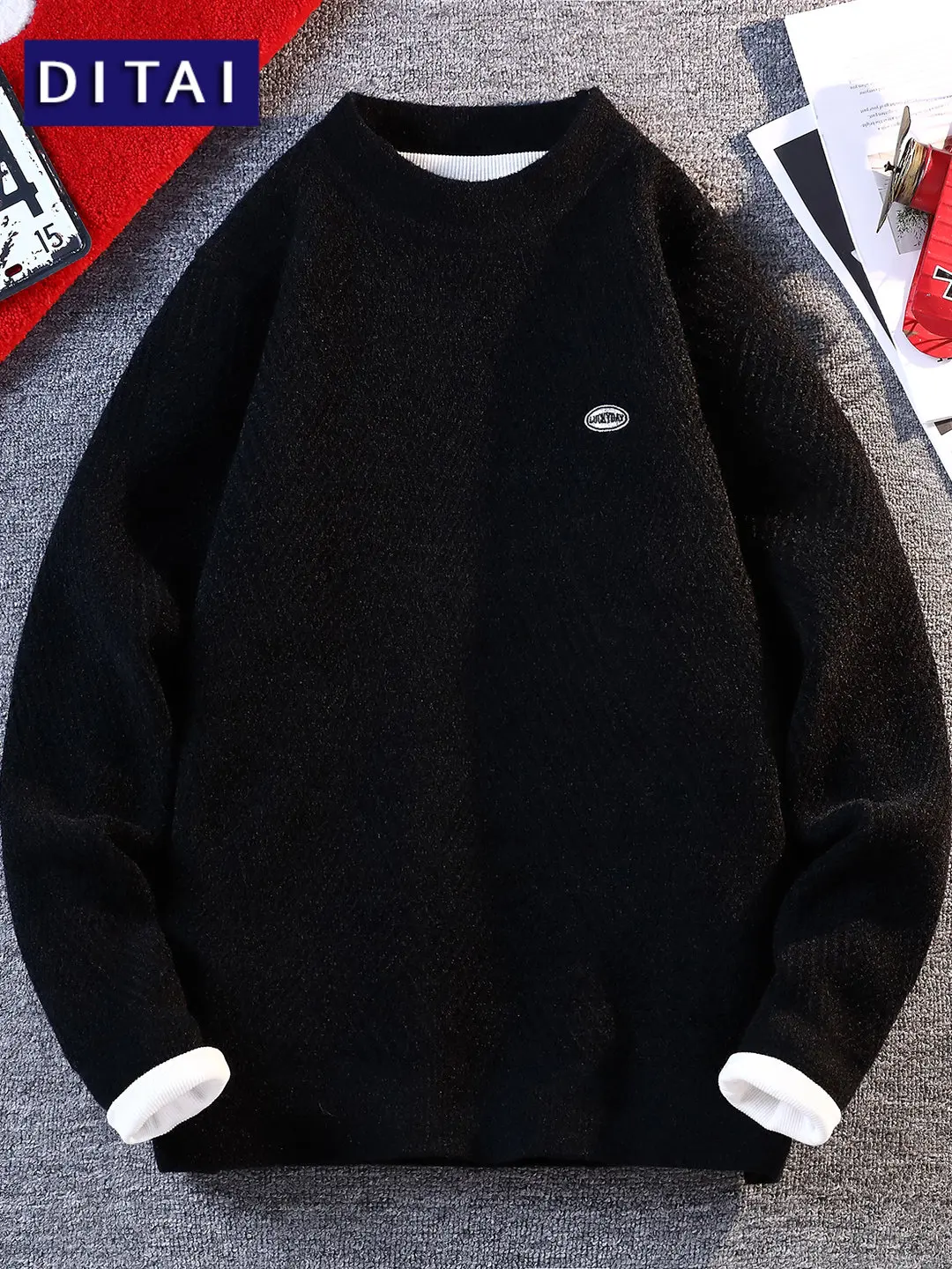 

Loose Fit round Ne Knitwear Casual Sle for Boys Teenage Geometric Patterned Sweater Soft Comfortable Polyester Blend