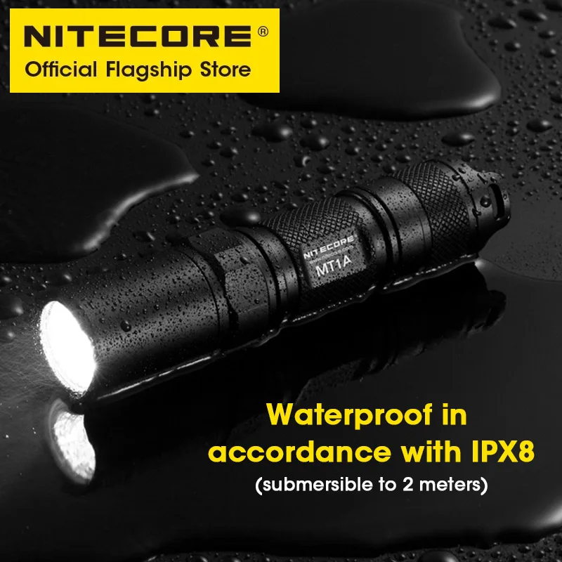 NITECORE MT1A Flashlight Outdoor Mini Camping Hiking Flash Light AA Battery Olight Flashlight Aluminum Led   Portable Lighting