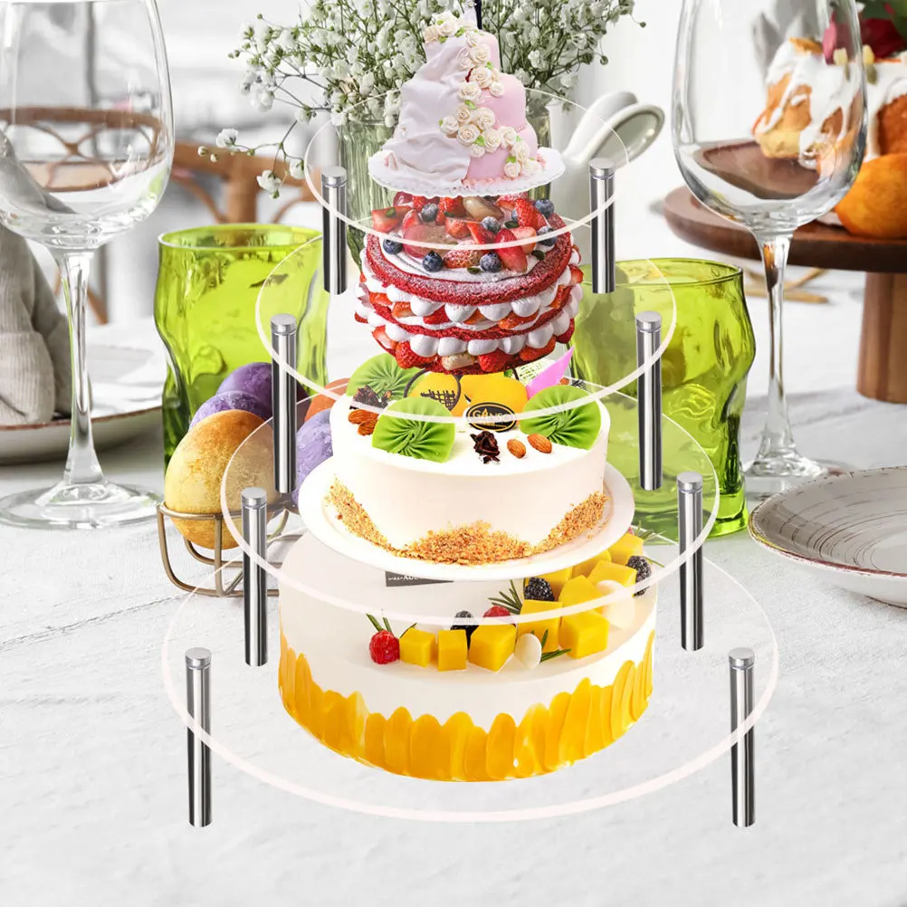 

3Pcs Acrylic Cupcake Stand Transparent Dessert Holder for Cake Display At Birthday Christmas New Year Party Events