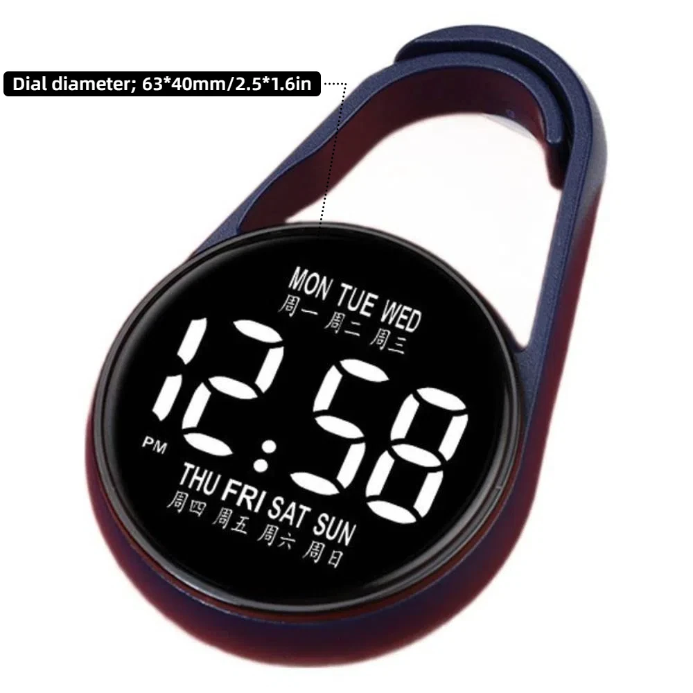 Elektronische LED-Hängeuhr, tragbare Digitalanzeige, Taschenuhr, Taschenuhr im Taschenstil, wasserdicht, leuchtende Taschenuhr