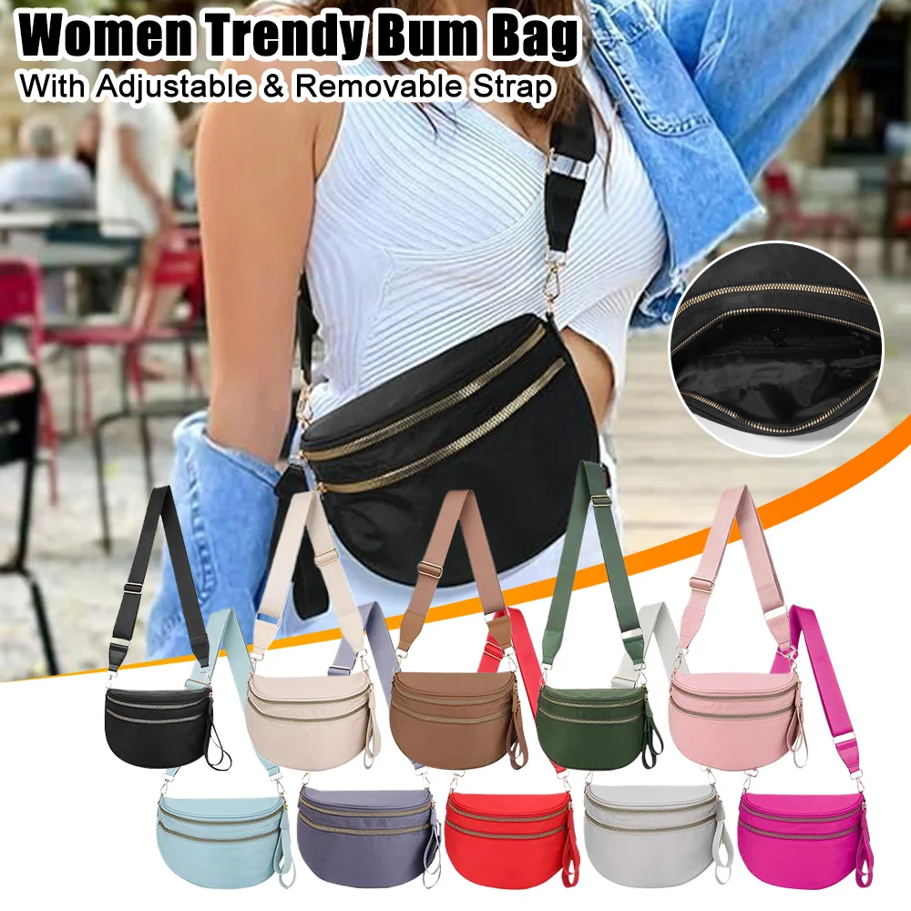 

Women Trendy Bum Bag With Adjustable And Removable Strap Woman Dinner Party Crossbody Bags Phone Wallet Spacious Fanny Packs