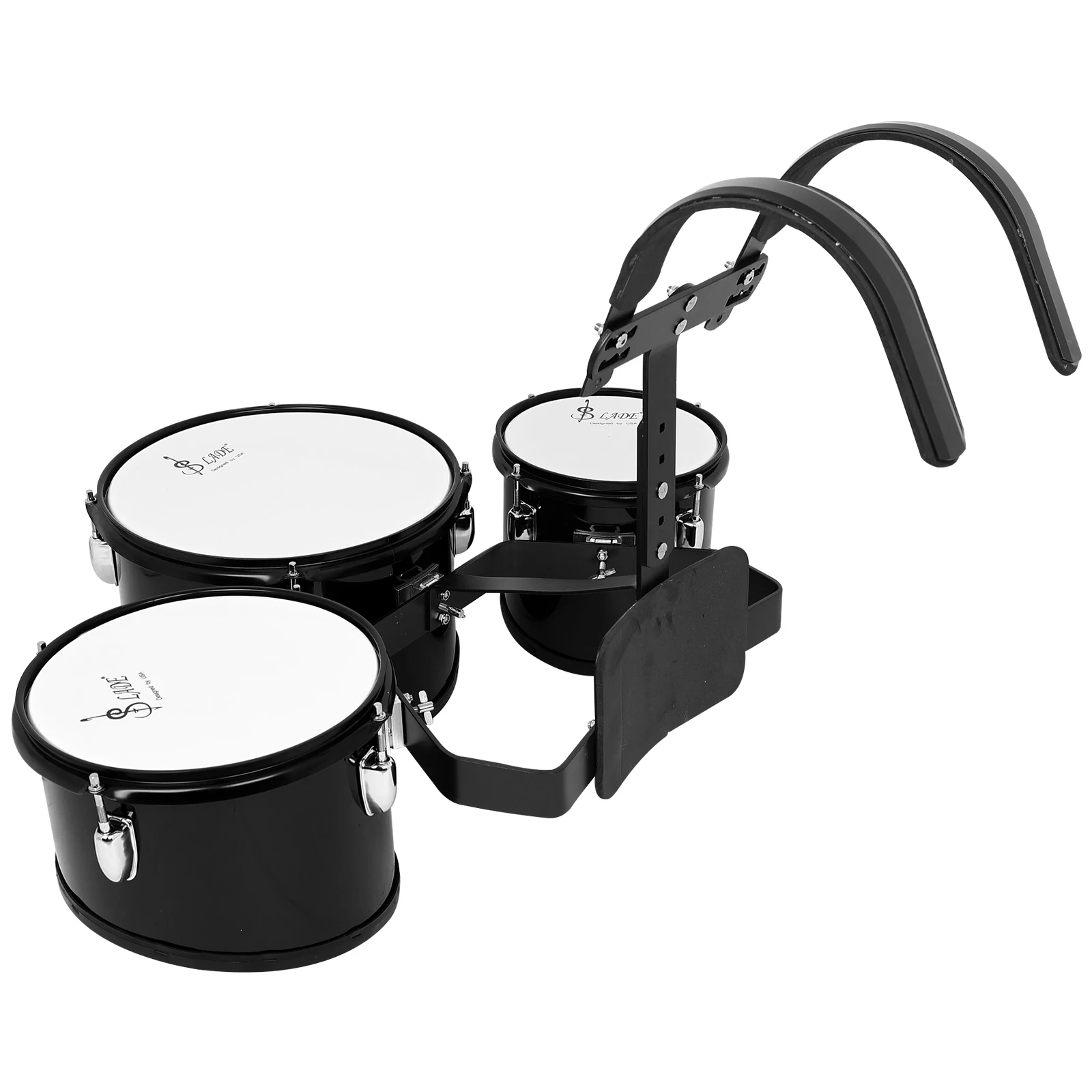 SLADE Marching Drum Triptych Drums Set Band Polyphonic Drum Back-rack Triple Drum Black Professional Percussion Instruments