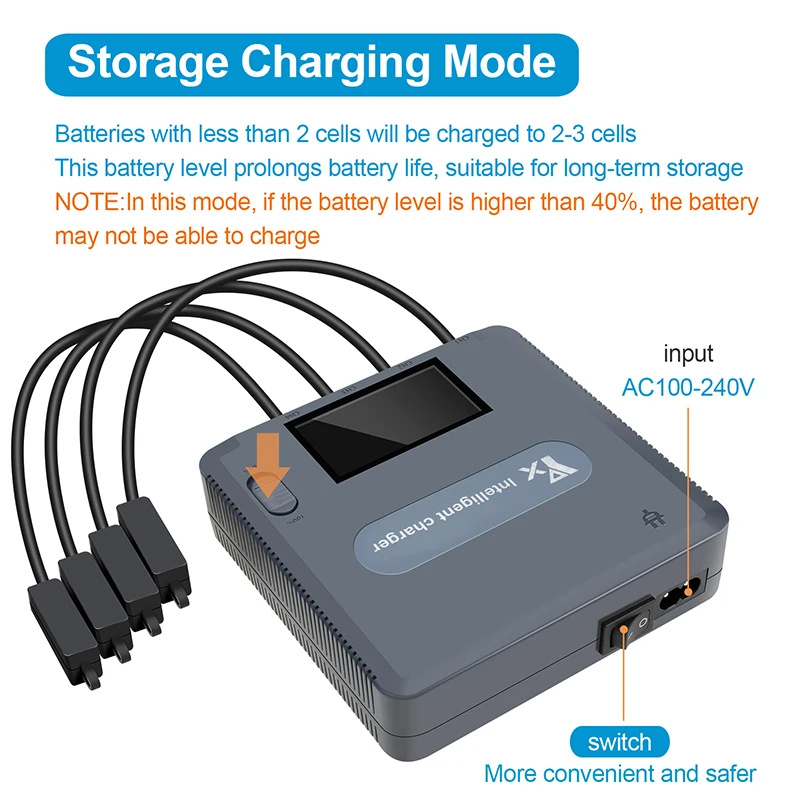 6 in 1 Digital Display Charger for DJI Air 2S/Mavic Air 2 Drone Battery Charging Hub with USB Port Fast Smart Charger Accessory view 4