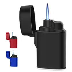 Blue Flame Windproof Lighters Jet Flame Butane Torch Lighters Gas Mini Cigar Lighter Smoking Accessories