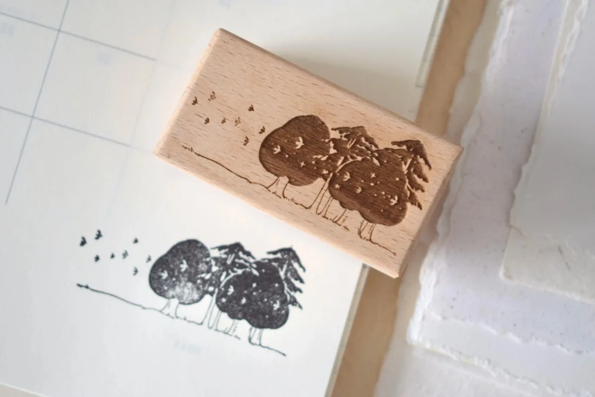 Vintage Tulip Rose House Dairy Wooden Rubber Stamp DIY Scrapbooking Photo Album Journal Material Wood Seal
