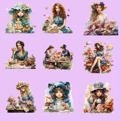 fairy tale Tea Party dtf Heat Transfer iron on transfer for clothing Iron On Patches For Clothing Heat Transfer On Clothes.