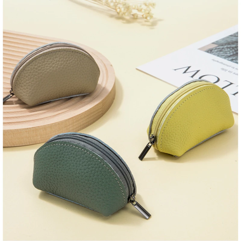 Genuine Leather Mini Coin Wallets Soft Cowhide Student Dumpling Card Holder Storage Bag Small Purse Pouch For Men Women