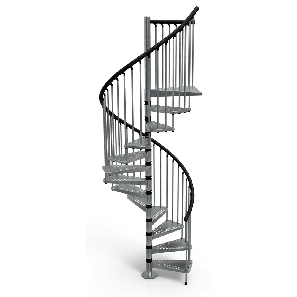 Luxury Spiral Staircase Arc Stair Indoor Outdoor Steel Stair Treads Metal Spiral Staircase With Wooden Step