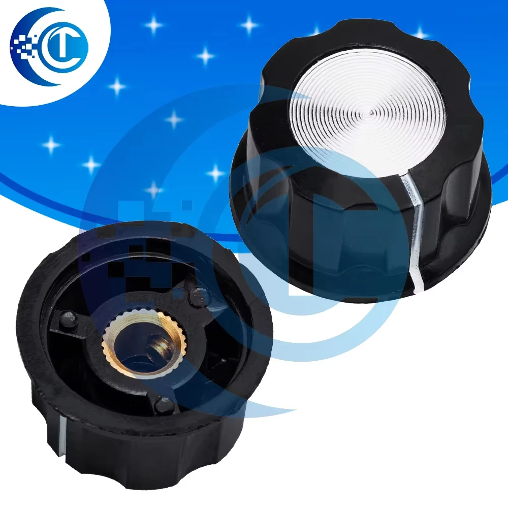 1 perilla de potenciómetro de baquelita interior de 6,4mm: tapa giratoria de MF-A03 para interruptores WH118, WX050 y RV24YN20S