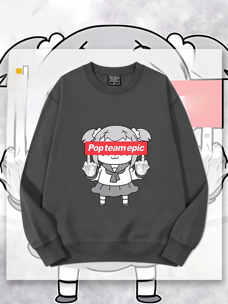 

Коллаборационная версия: свитшот с круглым вырезом и принтом Pi и Pipi в стиле милого аниме, для детей и студентов, верхняя одежда из хлопка и полиэстера, молодежная мода