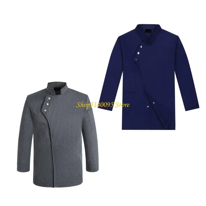 Dxae Women Men Chefs Coat Hotel Restaurant Shirt Uniform Sleeves Classical Chefs مع الأزرار التقليدية