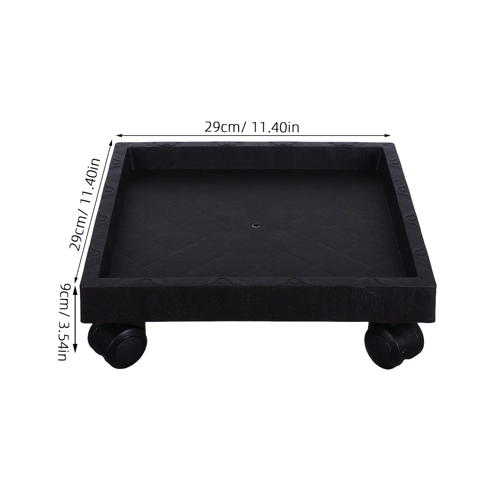 Square Plant Stand Tray with Wheels for Indoor Outdoor Garden Patio Balcony Use Thickened Plastic Flower Pot Holder 290Mm Outer