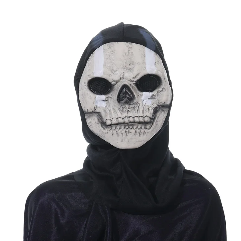 Halloween Horror Spooky Skeleton Full Face Mask Decoration Cosplay Party Stage Performance Hooded Bandana Props Decoration