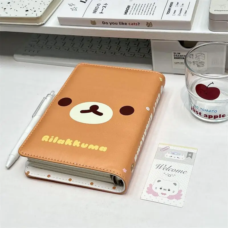 A6 60Page Rilakkuma Cortex Magnetic Attraction Loose-Leaf Notebook Cartoon Pattern Paper Thick Student Knowledge Point Notepad