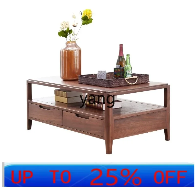 

LH solid wood coffee table living room home simple modern light luxury rectangular tea table