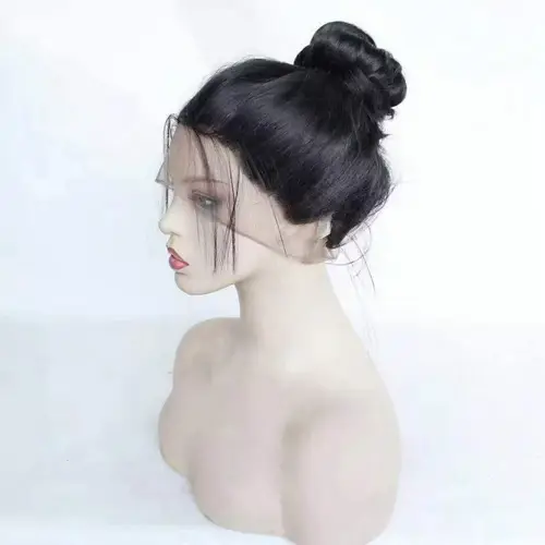 Imagen 1 del producto Peluca con frente de encaje 360 para mujer, pelucas de encaje sintético HD de 26 pulgadas de largo y recto 13x4 para uso diario, Cosplay de alta calidad